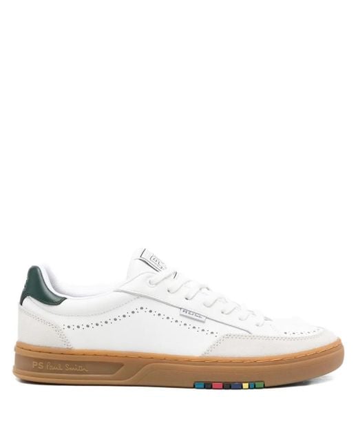 Paul Smith White Perforated-Detail Sneakers for men