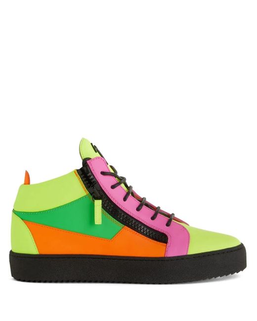 Giuseppe Zanotti Green Kriss Colour-Block Sneakers for men