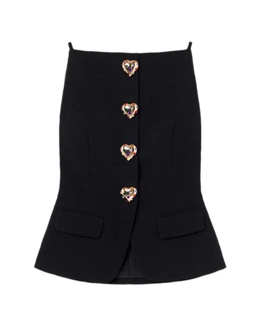 Self-Portrait Black Wool Crepe Top