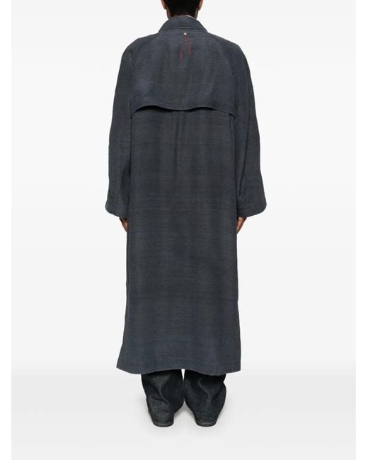 SEWMOD Blue Raglan-Sleeve Overcoat for men