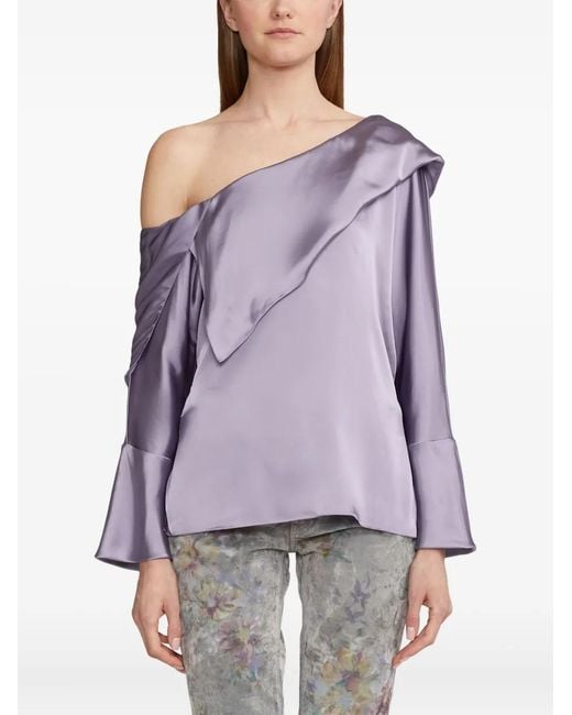 Ralph Lauren Purple Haut Asymétrique À Une Épaule