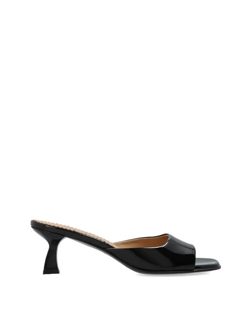 NODALETO Black Square Toe Mules