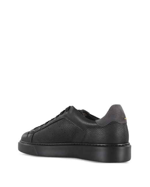 Doucal's Black Leather Sneakers for men