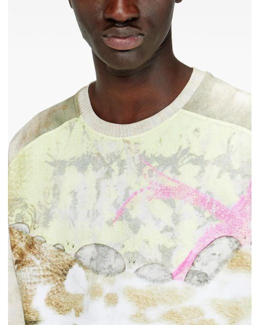 DIESEL White Clint Animal-Print T-Shirt for men