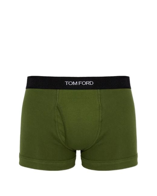 Tom Ford Green Logo-Waistband Boxers for men