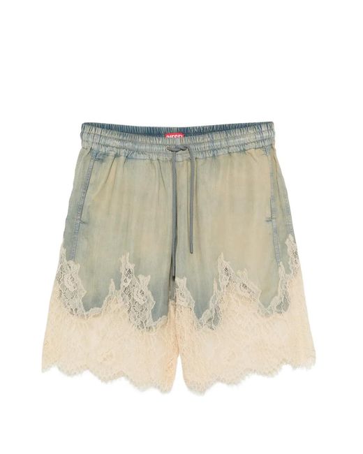 DIESEL Natural De-Malkia-S Lace Trim Shorts