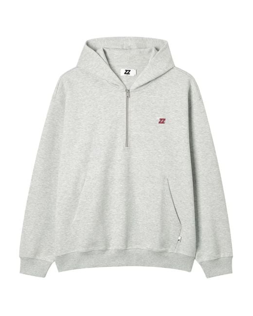 Izzue Hoodie Met Halve Rits En Kangoeroe Zak in het Gray voor heren