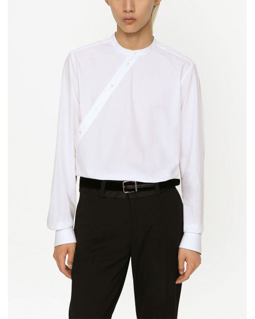 Dolce & Gabbana Kraagloos Overhemd in het Wit voor heren | Lyst NL
