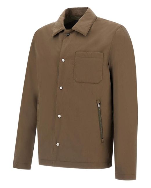 Herno Brown Button-Fastening Jacket for men