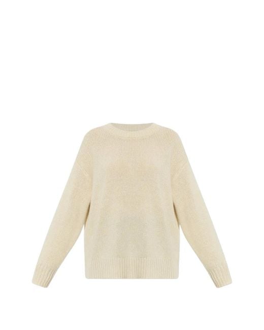 Lisa Yang Natural Joyje Ribbed-Trim Sweater