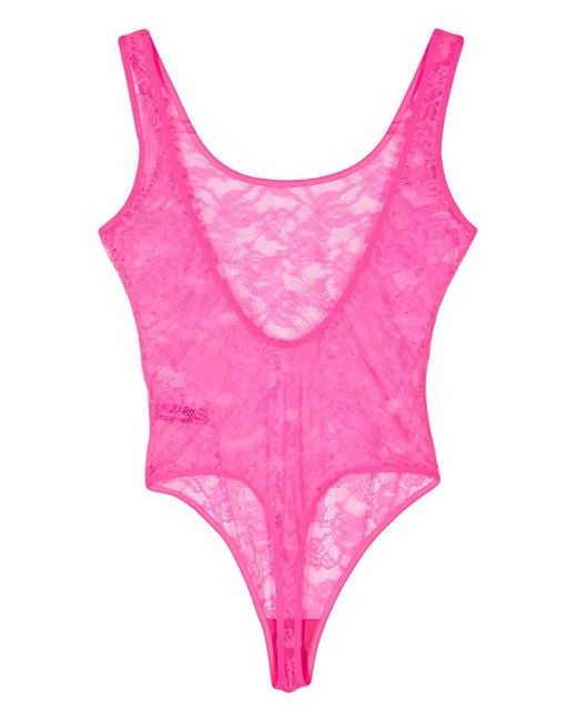 Maison Close Pink Flashback Néon Open Back Bodysuit