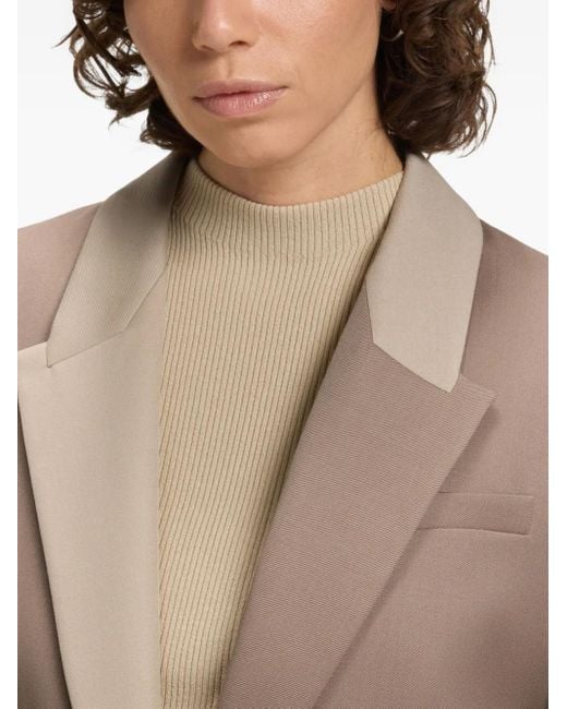 Boss Brown Contrast-Lapels Wool Blazer
