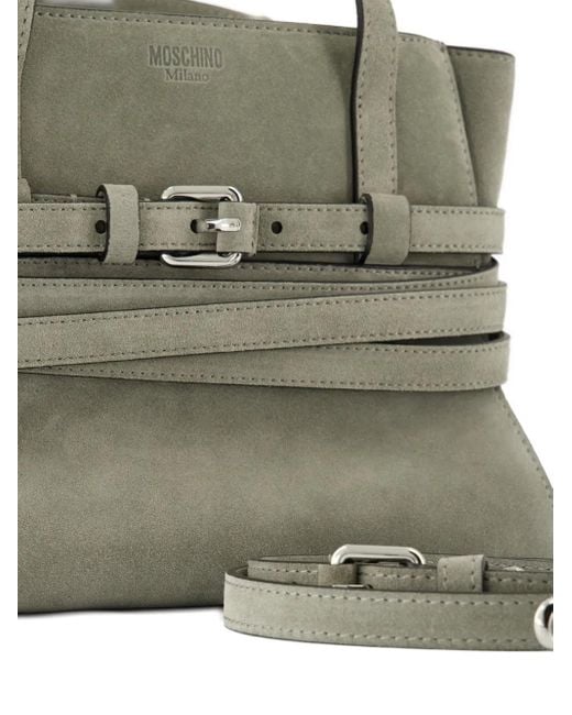 Moschino Green Tie Me Belt-Detail Tote Bag