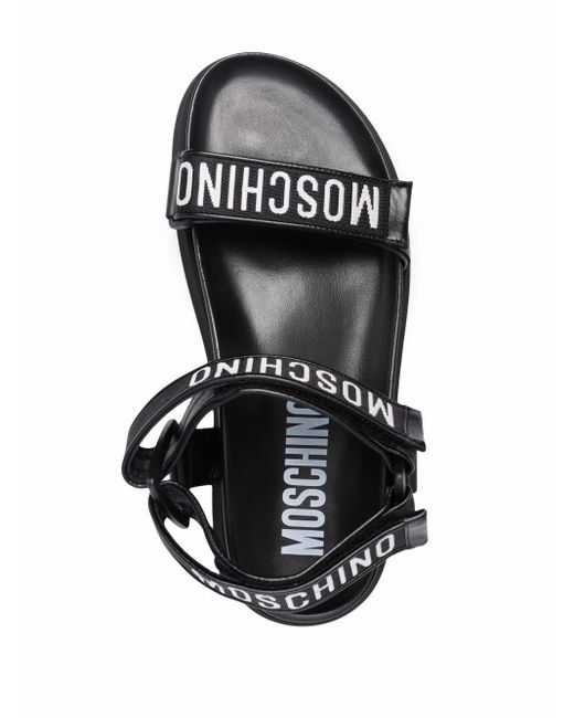 Moschino Leder Sandalen mit Logo-Riemen in Schwarz für Herren - Sparen Sie  7% - Lyst