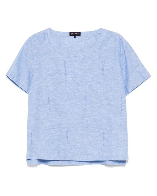 SPORT b. by agnès b. Blue Logo Allover Print Top