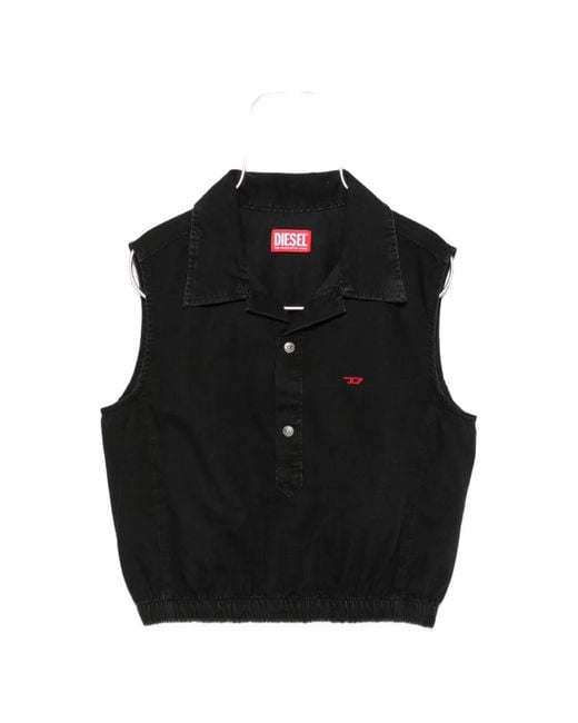 DIESEL Black De-Drey Cropped Sleeveless Top