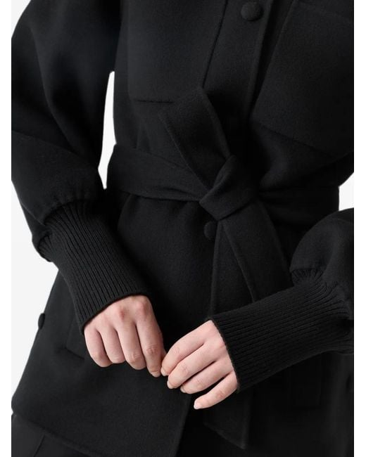 Mackage Black Shania Belted Wool Coat