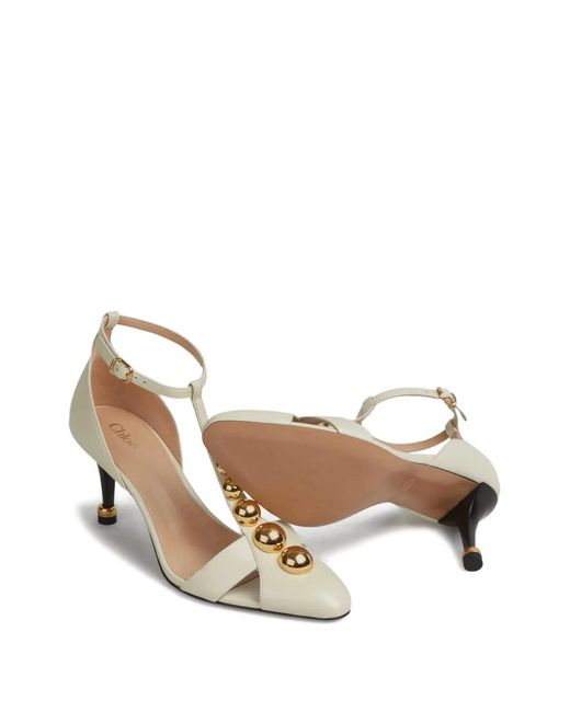 Chloé White Lambskin Sandals