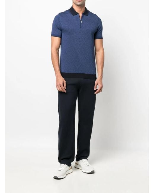 Corneliani Blue Elasticated Drawstring-Waist Trousers for men