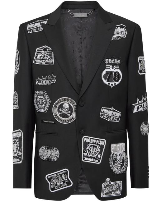 Philipp Plein Black Patches Blazer for men