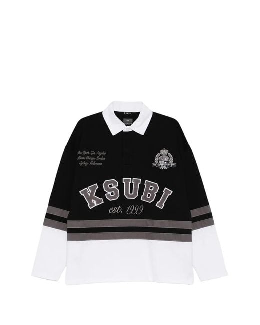 Ksubi Black Duke Rugby Polo Shirt for men