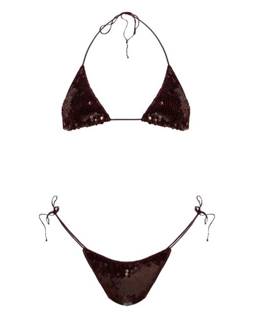 Oseree Paillettes Bikini in het Red