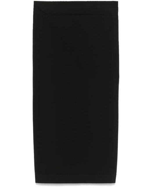ANDREADAMO Black Sculpting Midi Skirt