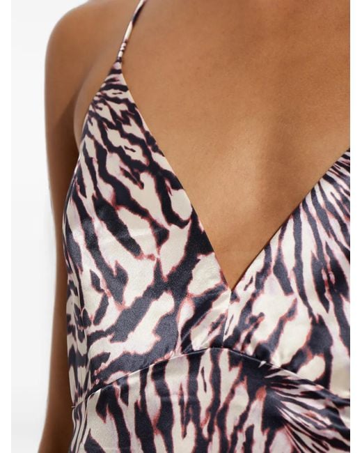 Ulla Johnson Purple Abstract-Print Open-Back Maxi Dress