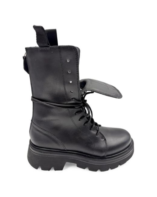 Patrizia Bonfanti Black Scorpio Lace-Up Ankle Boots