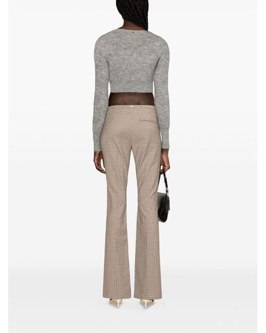 Courreges Gray Shepherd-check Flared Trousers