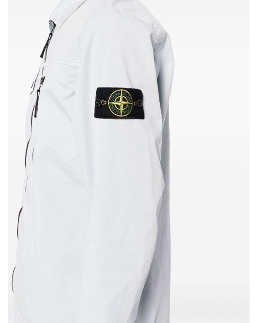Stone Island White Compass-appliqué Jacket for men