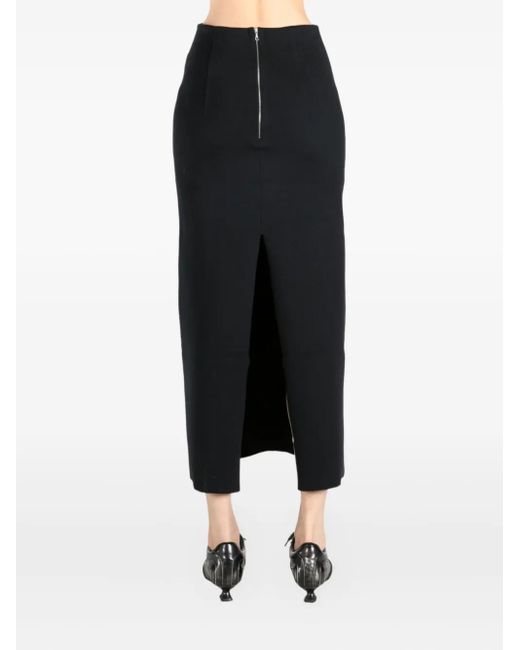 Auralee Black High-Waisted Midi Skirt