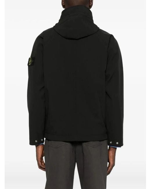 Stone Island Black Veste À Patch Logo for men