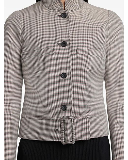 Courreges Gray Houndstooth Pattern Jacket With Buckle