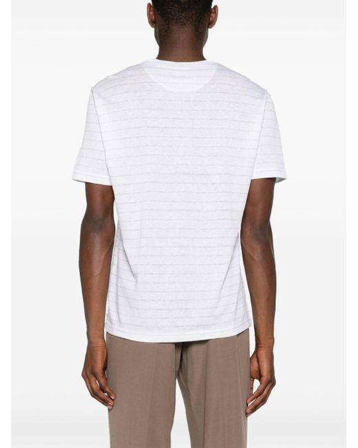 T-shirt a righe di Eleventy in White da Uomo