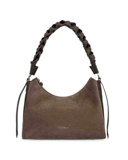 Coccinelle Brown Braided-Handle Shoulder Bag