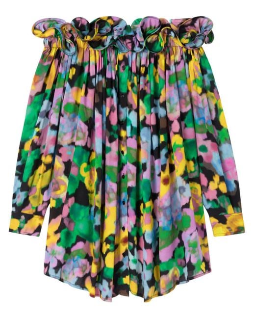 AZ FACTORY X Lutz Huelle Off-Shoulder Jurk in het Blue