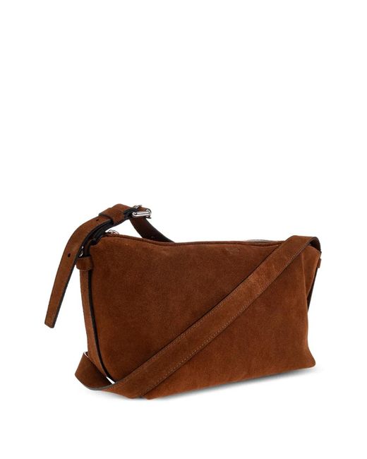 Moschino Brown Zip Leather Tote Bag for men