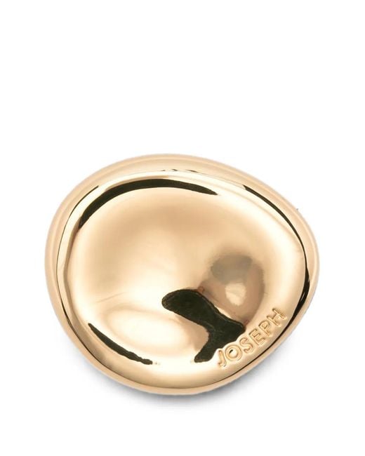 Joseph Metallic Logo-Engraved Bean Brooch