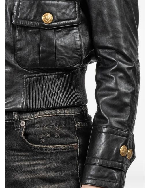 R13 Black Quilted Buttoned Jacket