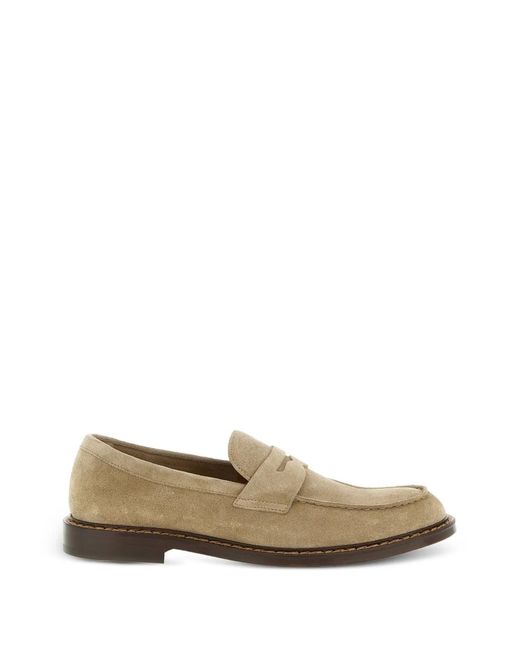 Doucal's Natural Suede Loafers for men