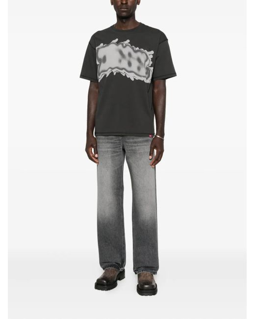 DIESEL Black Graphic-Print T-Shirt for men