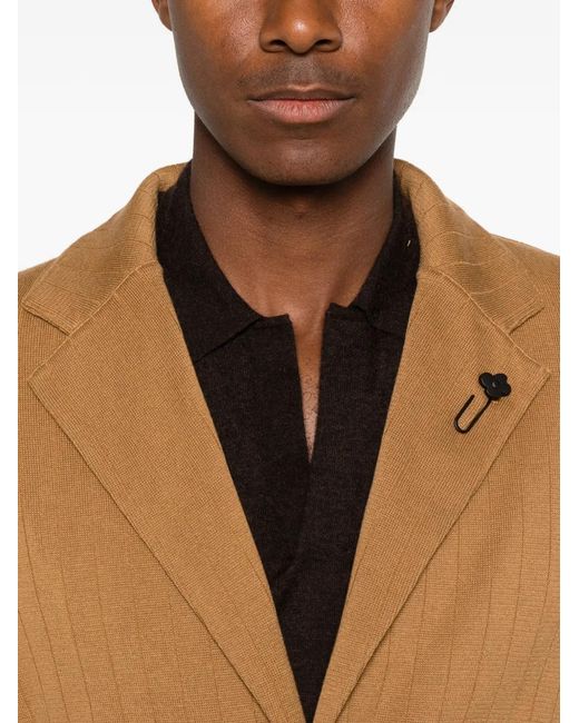 Lardini Natural Ribbed-Knit Blazer for men