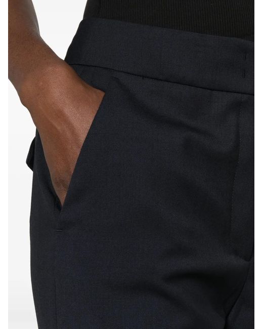 Peserico Black Pressed-Crease Cuffed-Hem Tailored Trousers