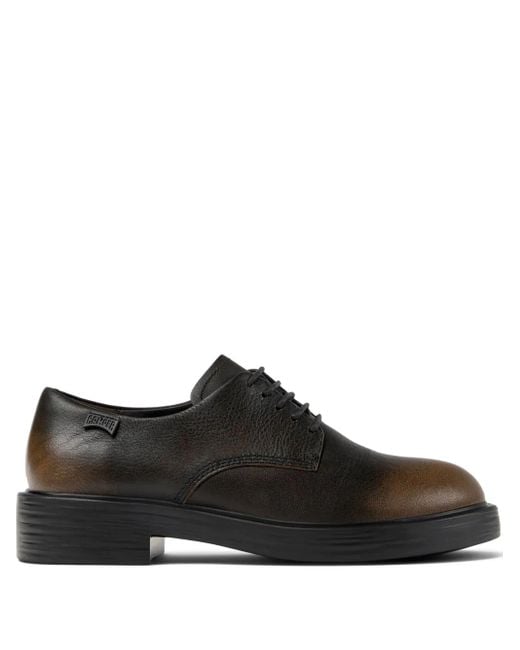 Camper Black Dean Leather Lace-Up Derby Shoes