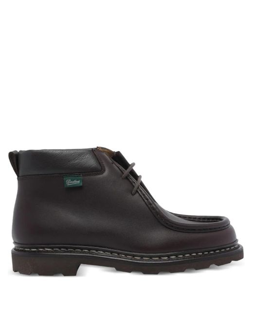 Paraboot Black Milly Round-Toe Lace-Up Boots for men