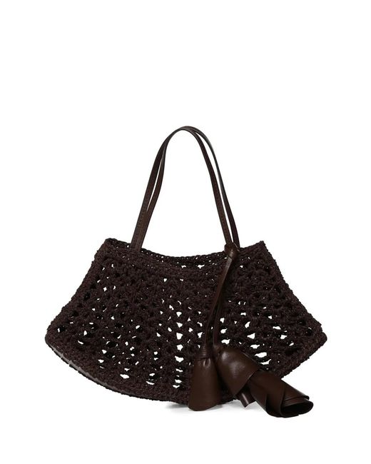 Magda Butrym Black Maya Crochet-Knit Tote Bag