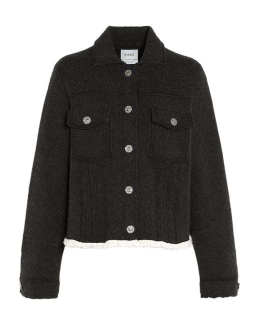 Barrie Black Pleated-Detail Button Jacket