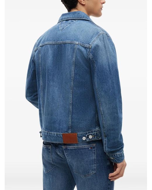Tommy Hilfiger Blue Ryan Logo-Patch Denim Jacket for men