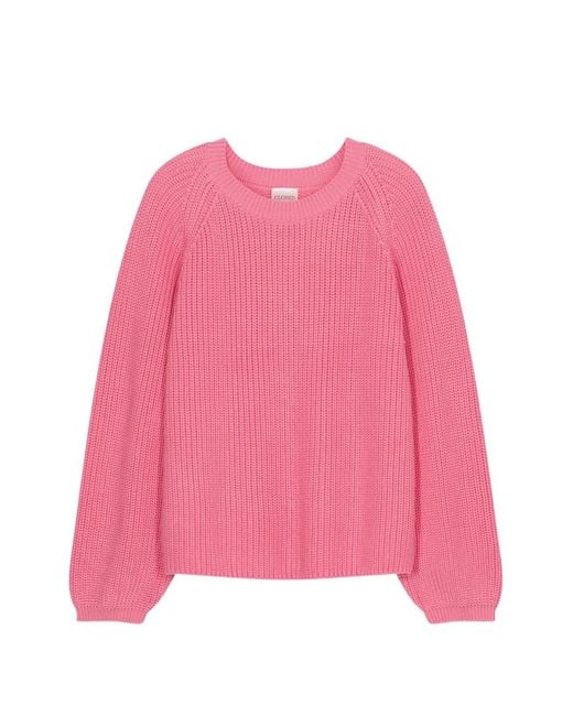 Closed Pink Long Sleeve Crew-Neck Sweater
